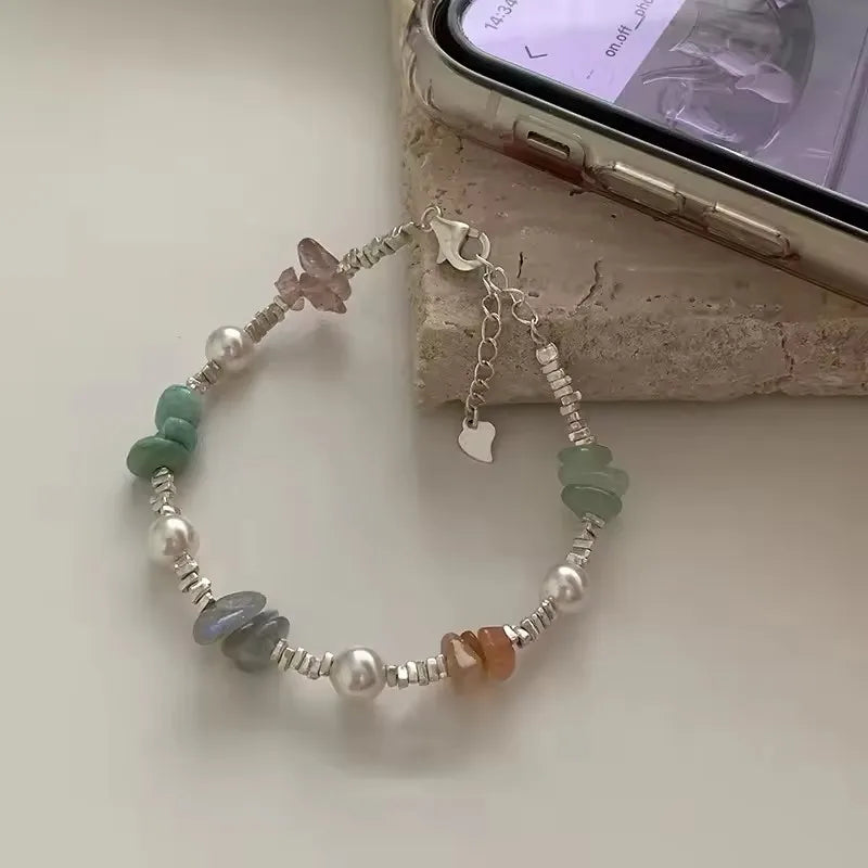 925 Sterling Silver Butterfly Bead String Bracelet for Women
