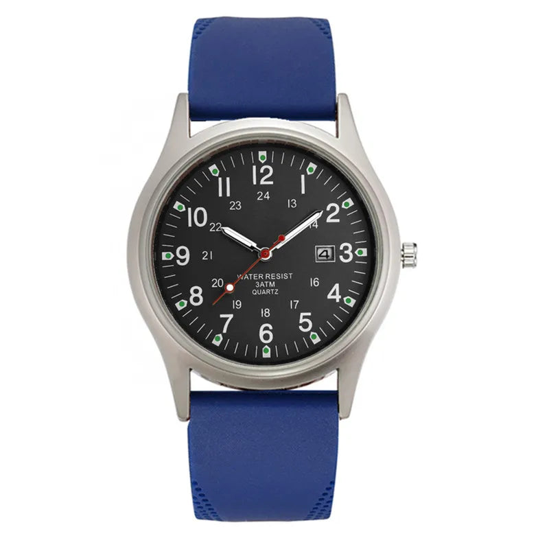 Men's Casual Quartz Watch with Silicone Strap