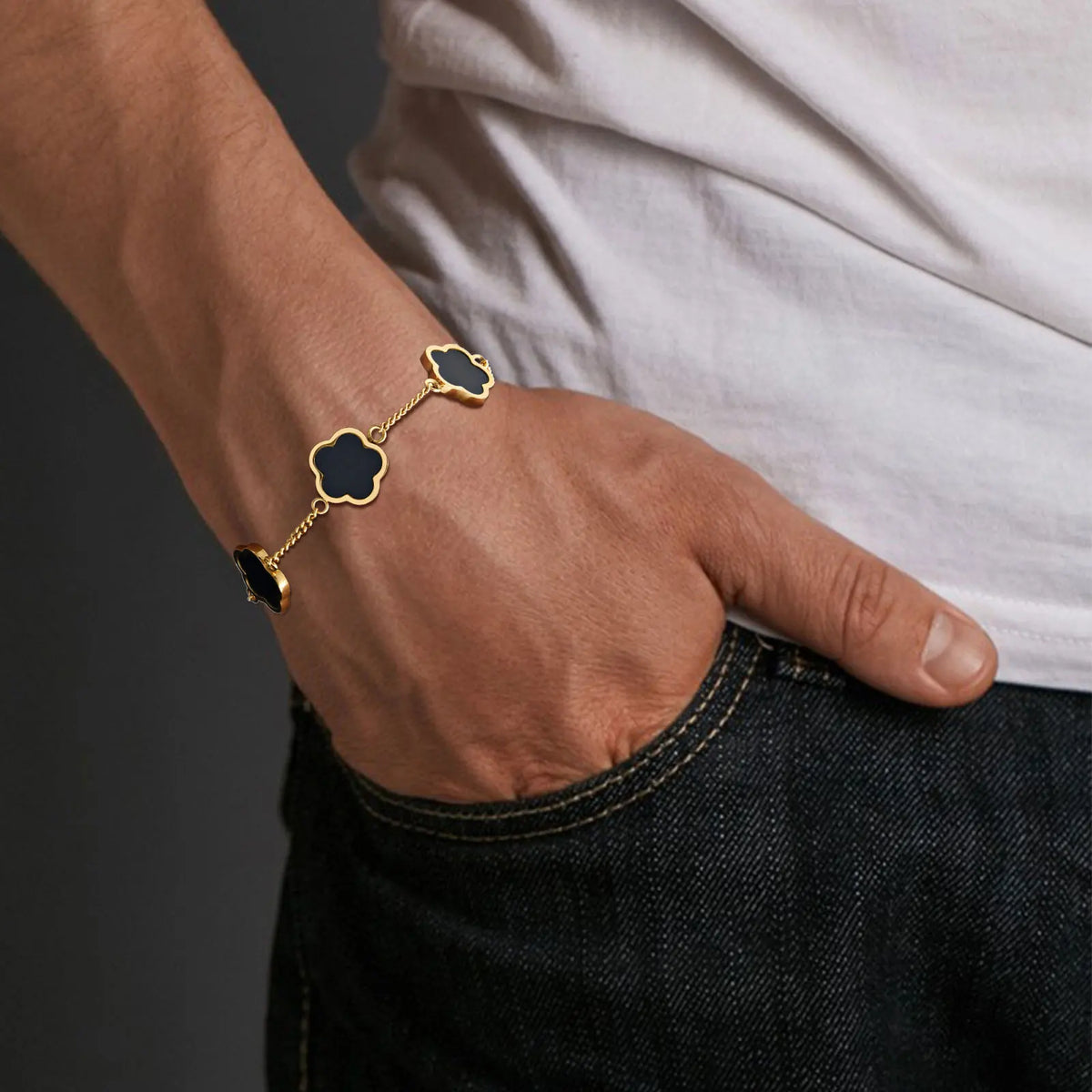 Men's Flower Chain Bracelet