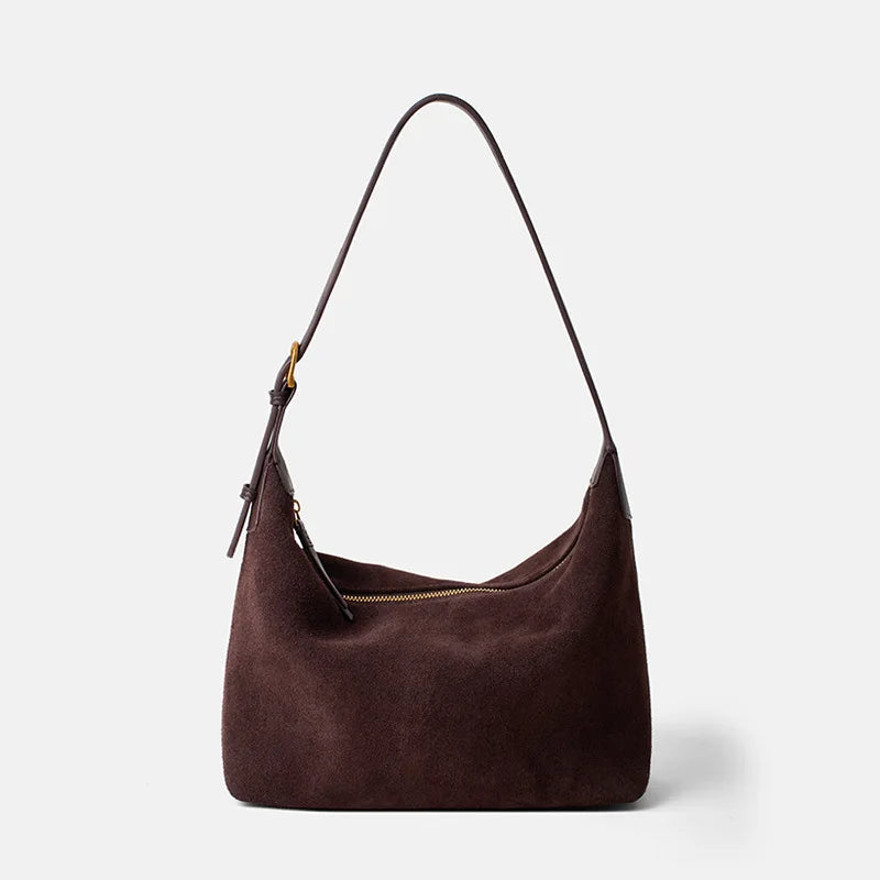 Vintage Faux Suede Saddle Bag for Women