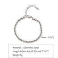 Stainless Steel Singapore Twist Chain Bracelet