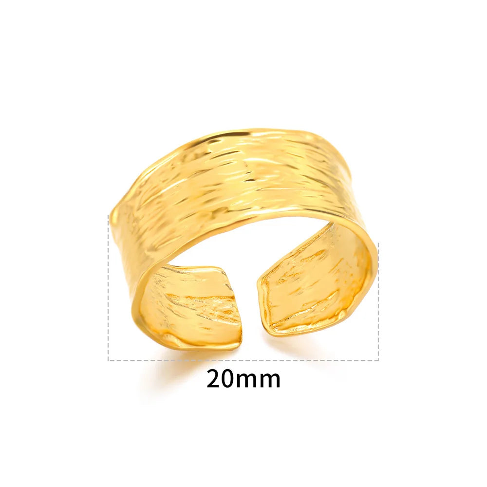 Minimalist Geometric Opening Ring for Women | 18K Gold Plated