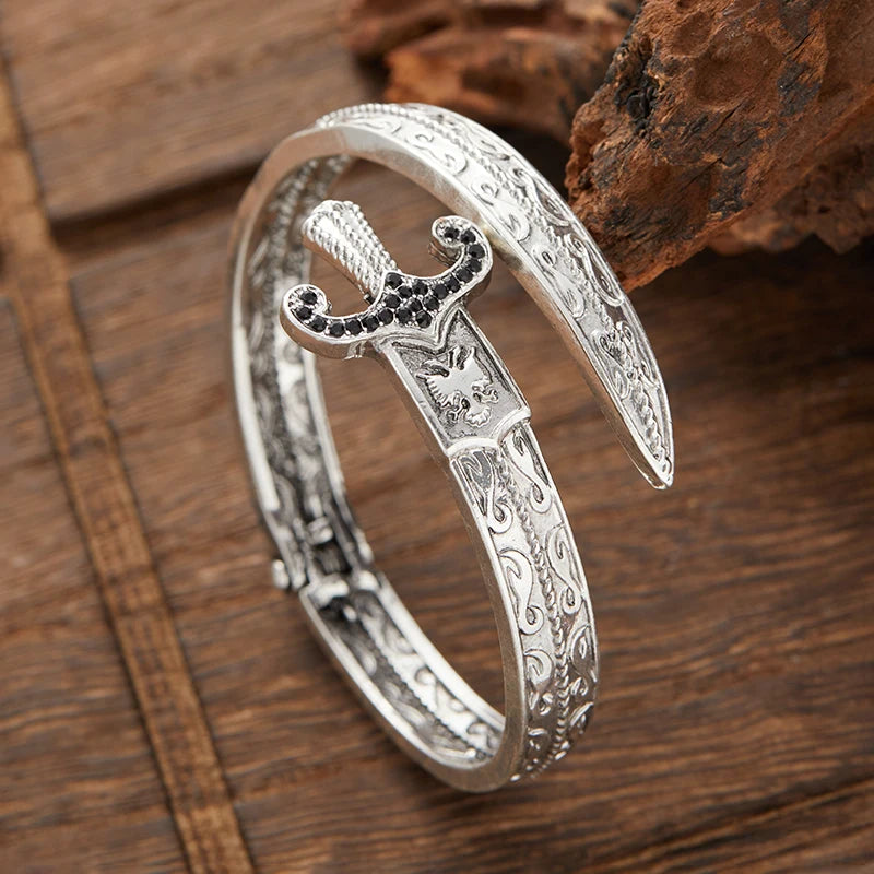 Vintage Silver-Plated Open Cuff Bracelet