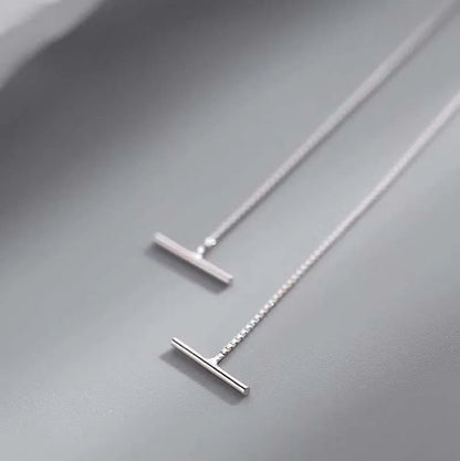 Silver Long Chain Tassel Star Cross Drop Earrings for Women