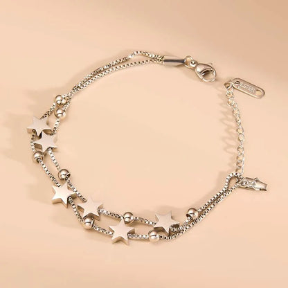 Stainless Steel Star Chain Bracelet for Women and Men