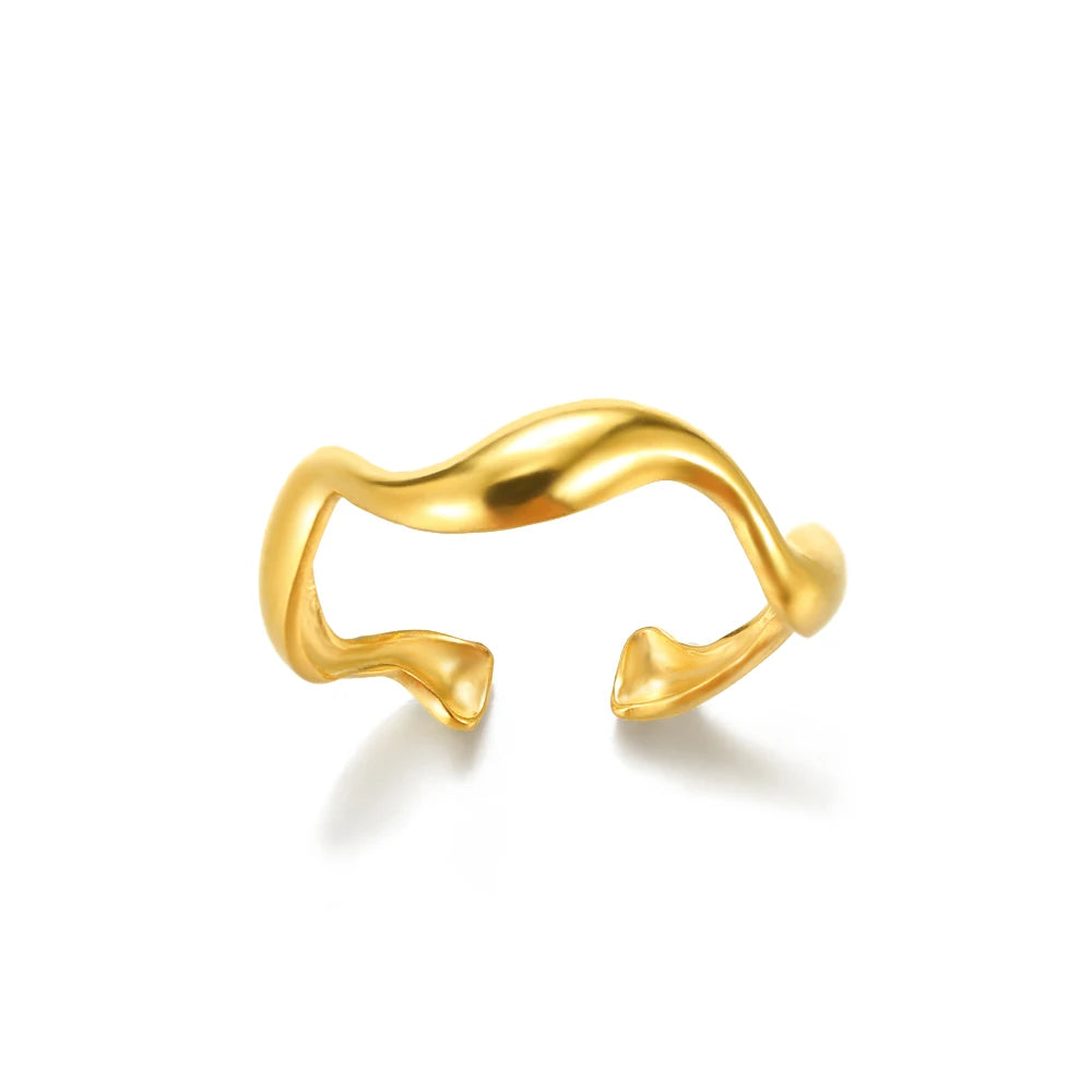 Minimalist Geometric Opening Ring for Women | 18K Gold Plated