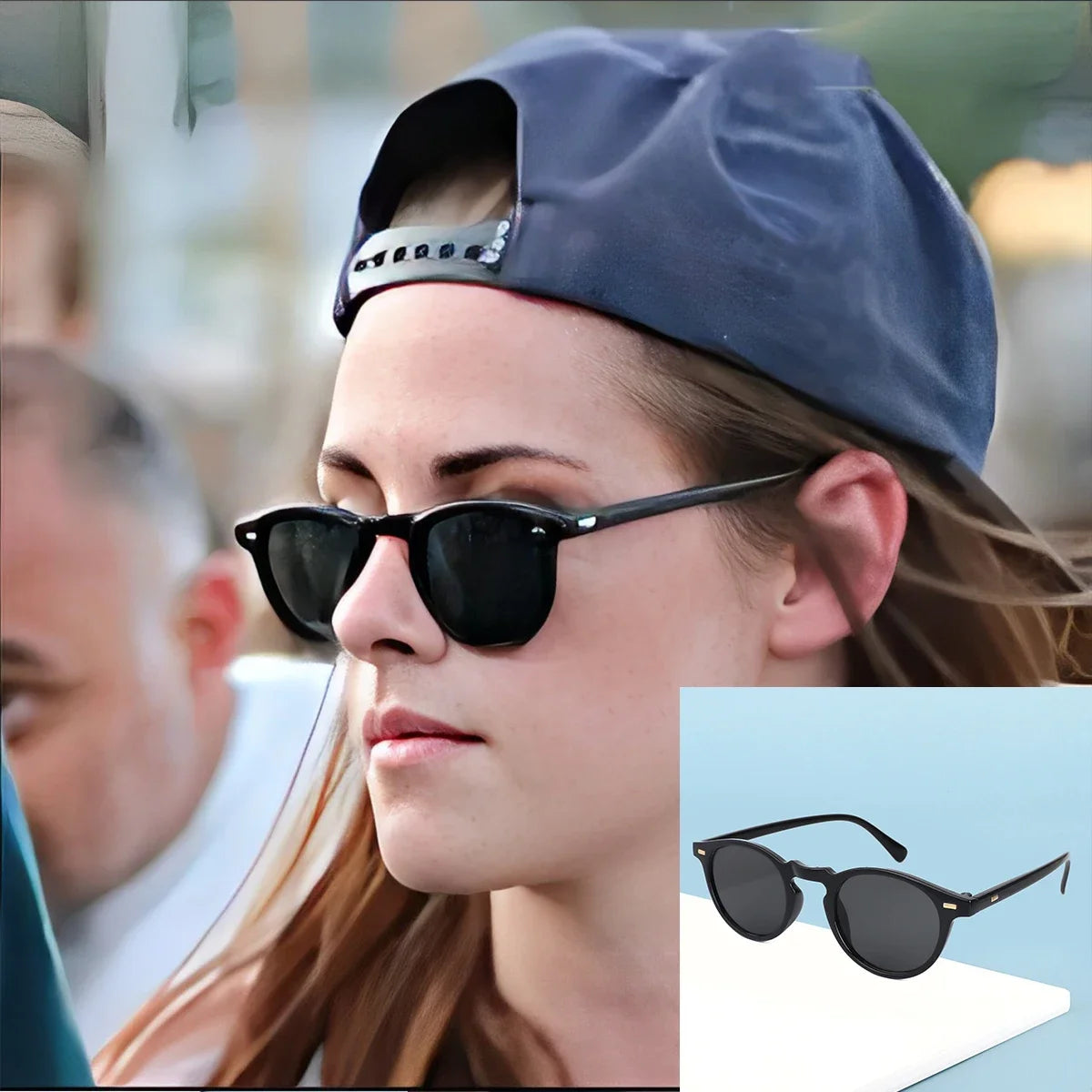 Retro Round Alloy-Frame Fashion Glasses