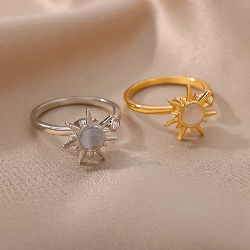 Stainless Steel Spinner Fidget Ring for Women and Men