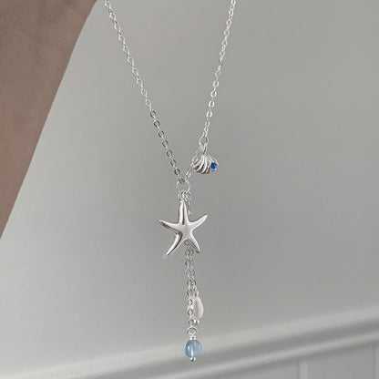 925 Sterling Silver Star Smile Dimple Pendant Necklace for Women
