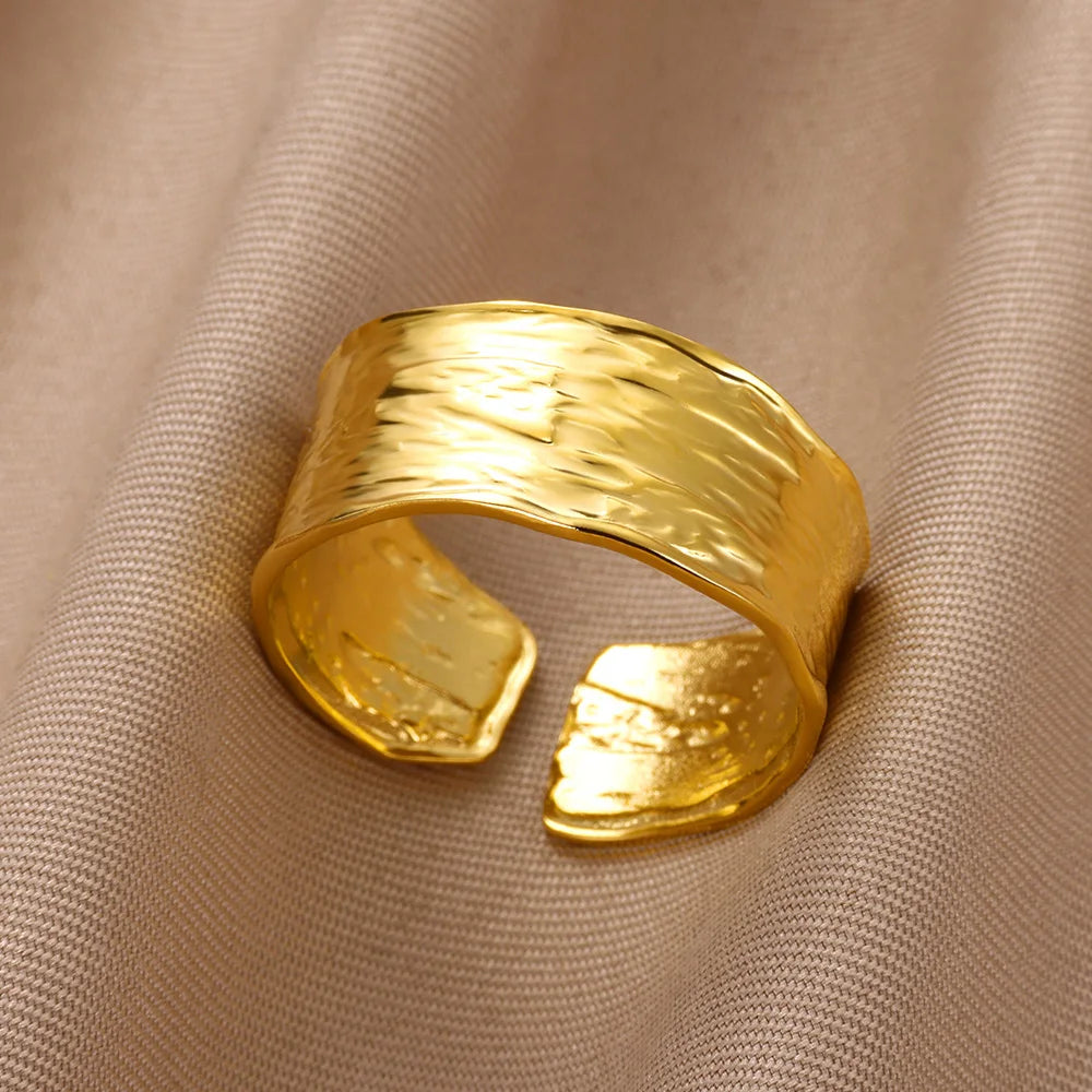 Minimalist Geometric Opening Ring for Women | 18K Gold Plated