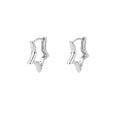 Stainless Steel Star Hoop Earrings for Women