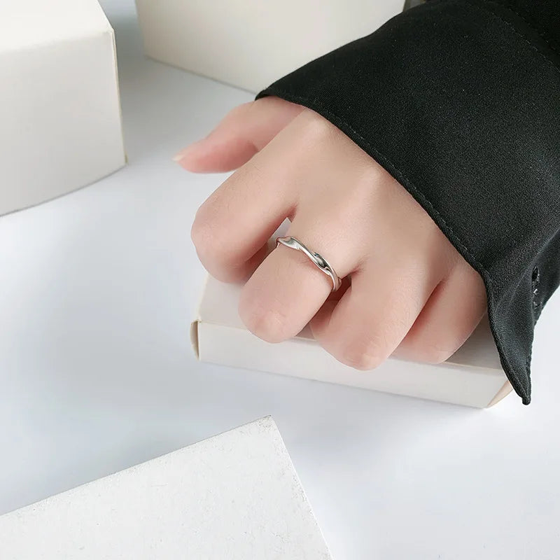 925 Sterling Silver Twisted Wire Ring for Women