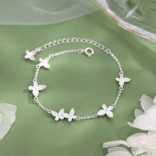 925 Sterling Silver Multiple Butterflies Charm Bracelet for Women