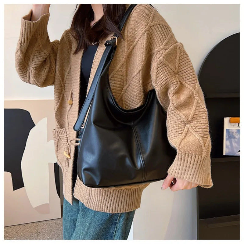 Minimalist Faux Leather Hobo Bag for Women