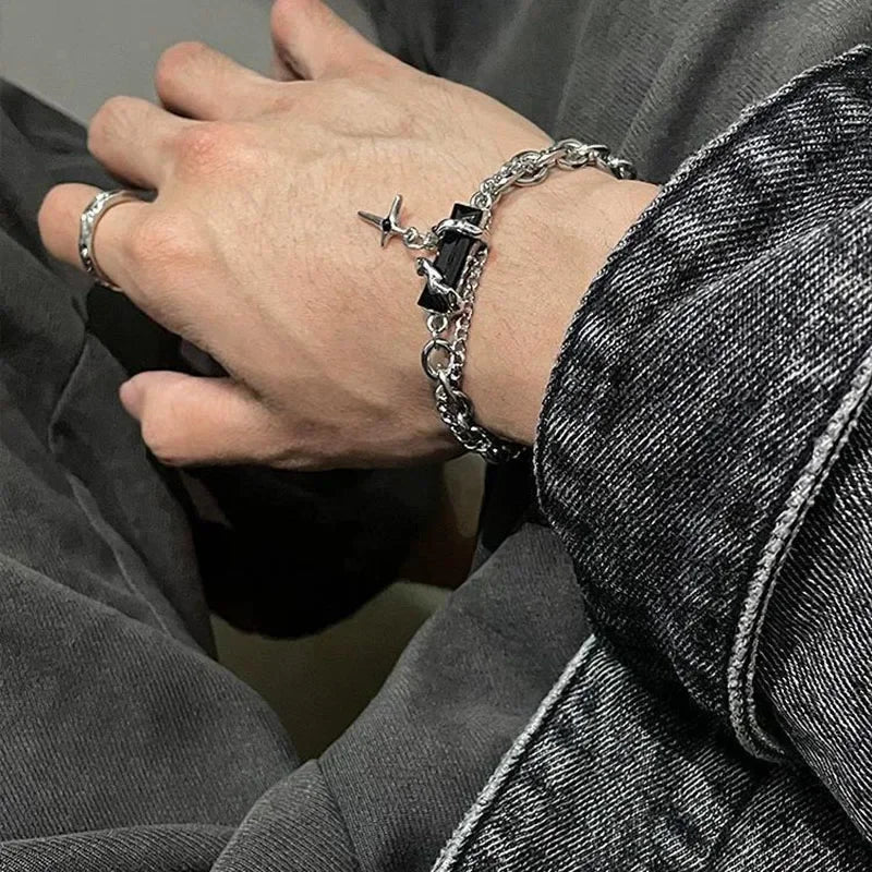 Gothic Star-Link Stainless Steel Bracelet