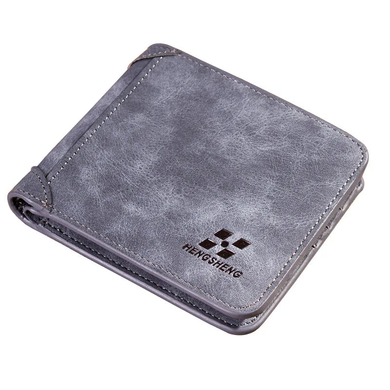 Men's Vintage PU Leather Bifold Wallet | Photo & Card Holder Short Purse