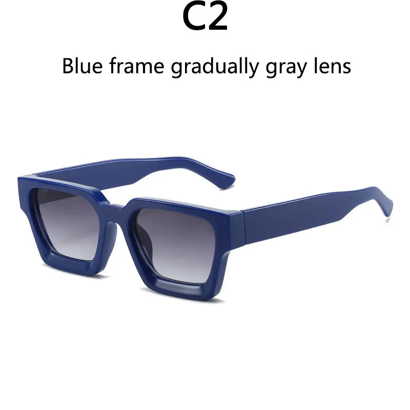 Men's Vintage Square Resin-Lens Sunglasses