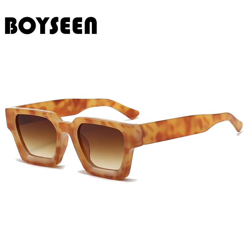 Men's Vintage Square Resin-Lens Sunglasses