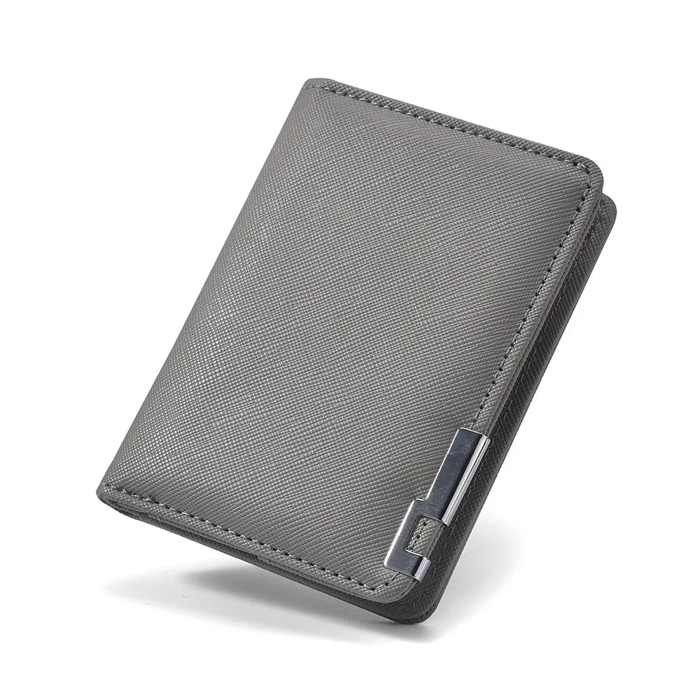 Men's Ultra-Thin Vertical PU Leather Wallet | Multi-Card Slot Compact Purse