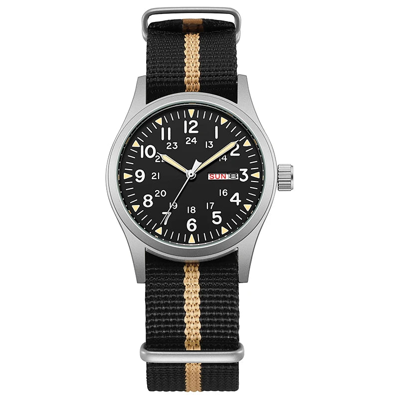 38mm Quartz Field Watch with Nylon Strap