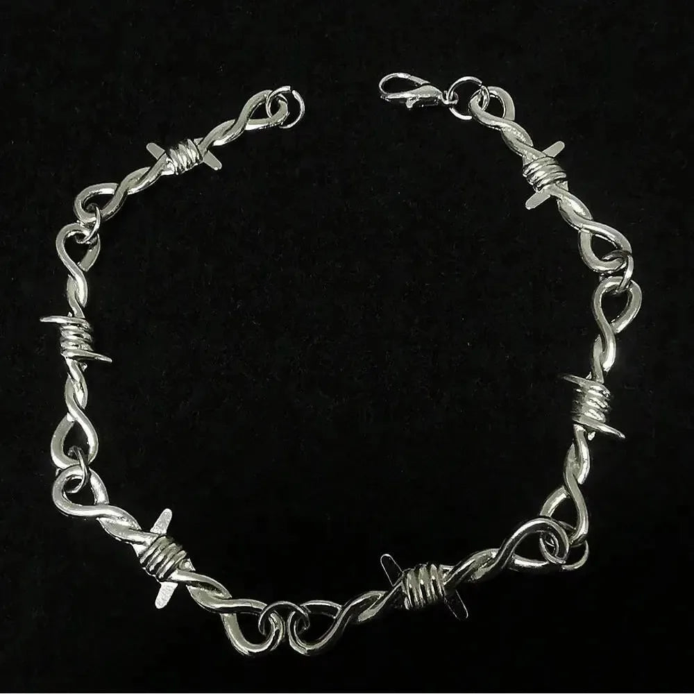Gothic Barbed Wire Chain Bracelet