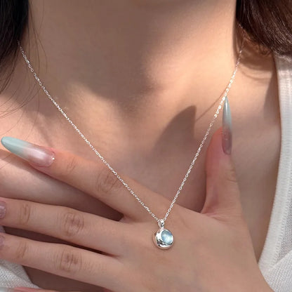 925 Sterling Silver Star Smile Dimple Pendant Necklace for Women