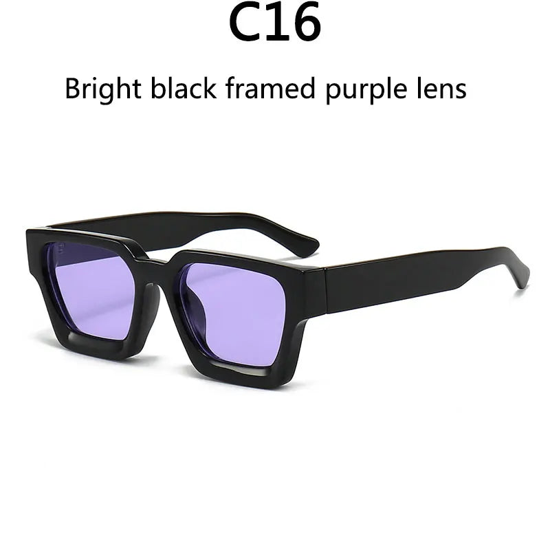 Men's Vintage Square Resin-Lens Sunglasses