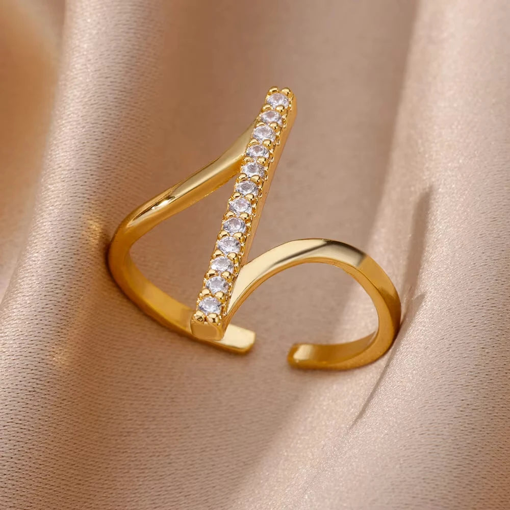 Evil Eye Zircon Adjustable Ring for Women | Luxury 18K Gold Plated