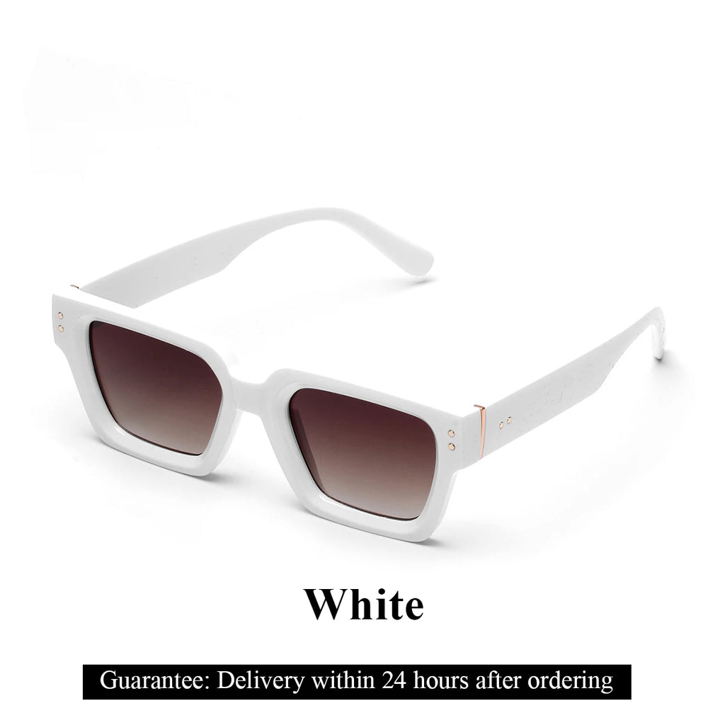 Men's Contemporary Square Polycarbonate Sunglasses