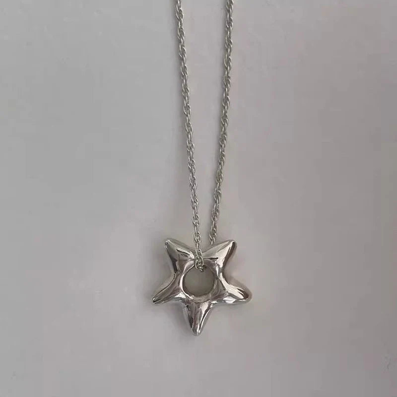 Star Hollow Choker Pendant Necklace for Women and Men