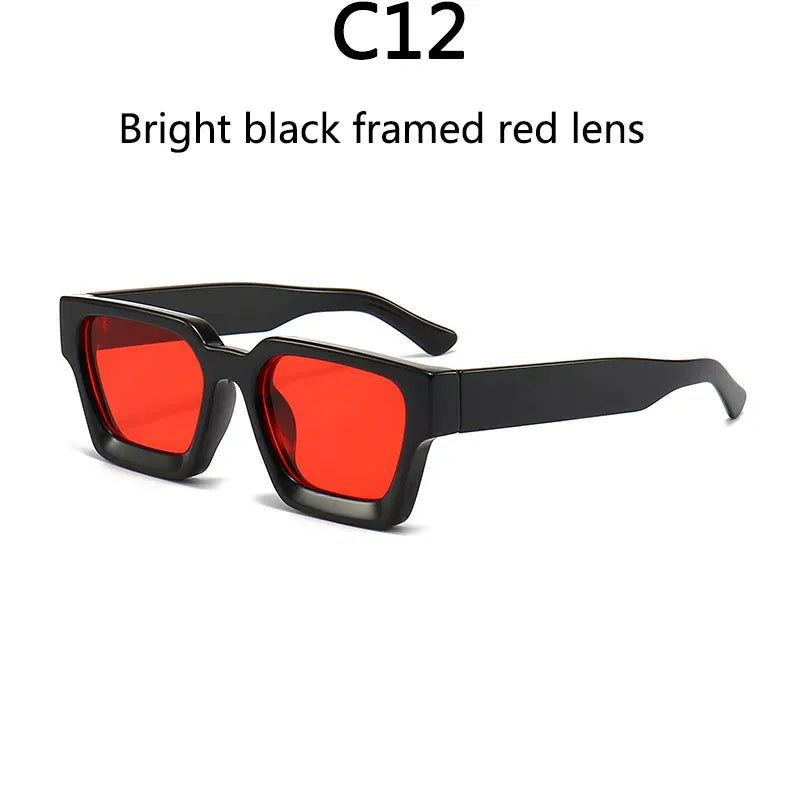 Men's Vintage Square Resin-Lens Sunglasses