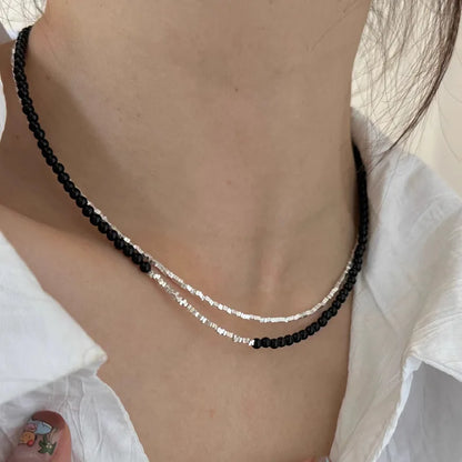 925 Sterling Silver Heart Pendant Adjustable Choker Necklace for Women