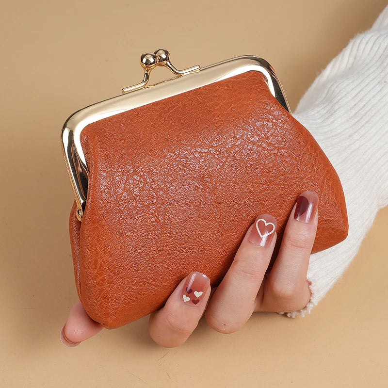 Retro Buckle Candy Colour Short Coin Purse for Women