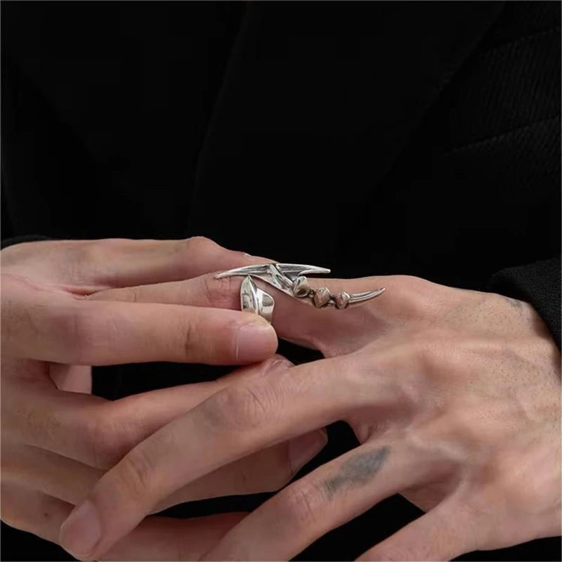 Cyberpunk Alien Open-Form Statement Ring