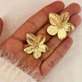 18K Gold Plated Vintage Flower Stud Earrings for Women