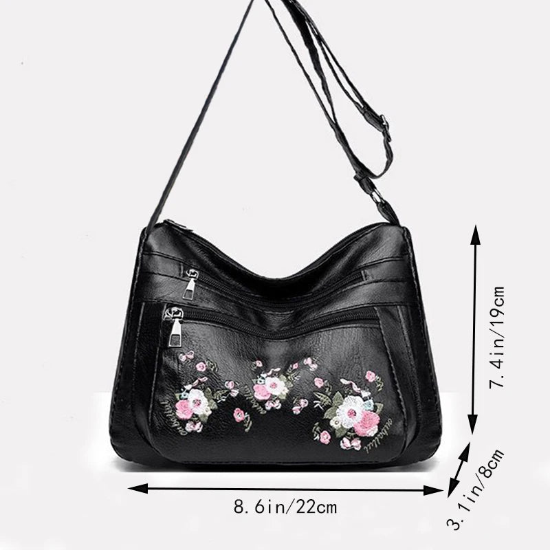 Embroidered Crossbody Bag for Women