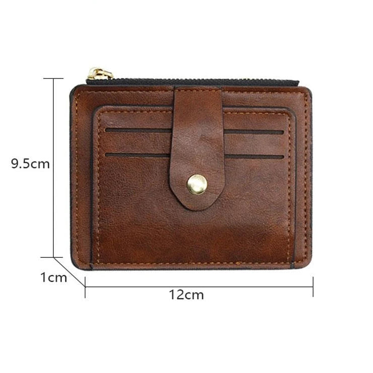Men's Slim PU Leather Business Wallet | Credit Card & Coin Pocket Bifold Purse