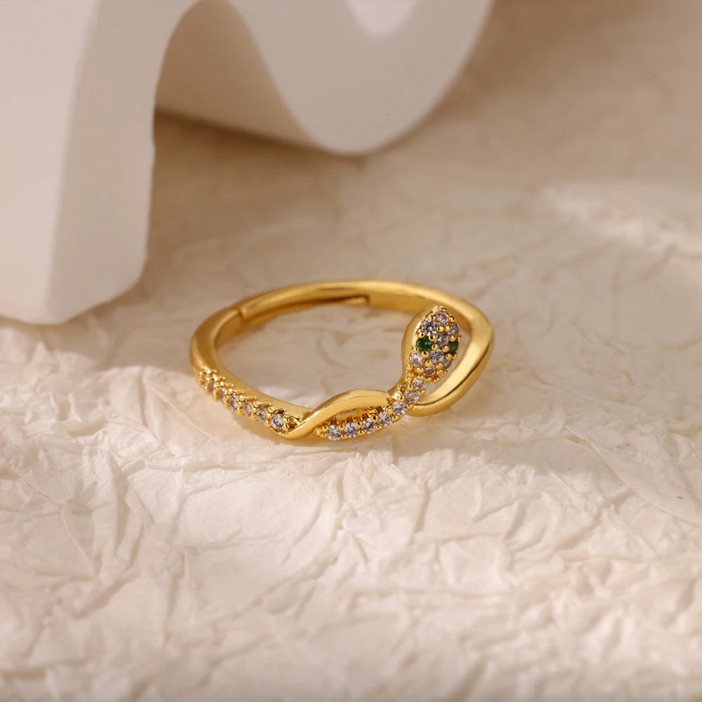 Evil Eye Zircon Adjustable Ring for Women | Luxury 18K Gold Plated