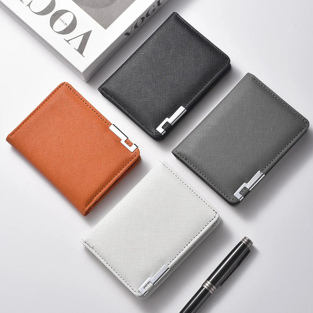 Men's Ultra-Thin Vertical PU Leather Wallet | Multi-Card Slot Compact Purse