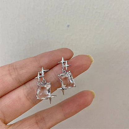 Y2K Star Crystal Drop Dangle Earrings for Women