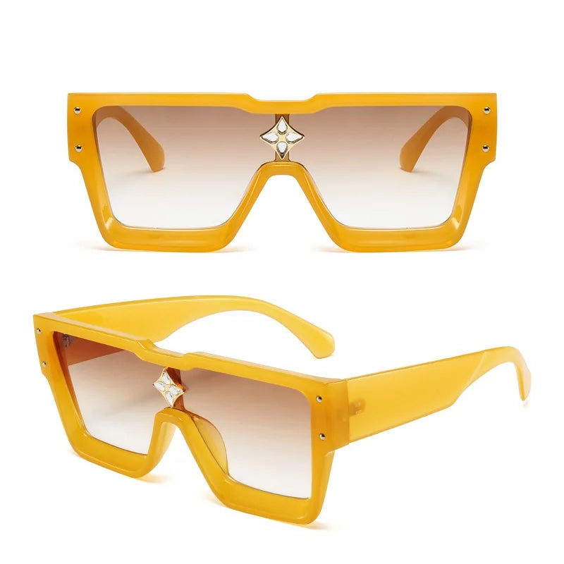 Men's Rectangle Alloy-Frame Fashion Sunglasses
