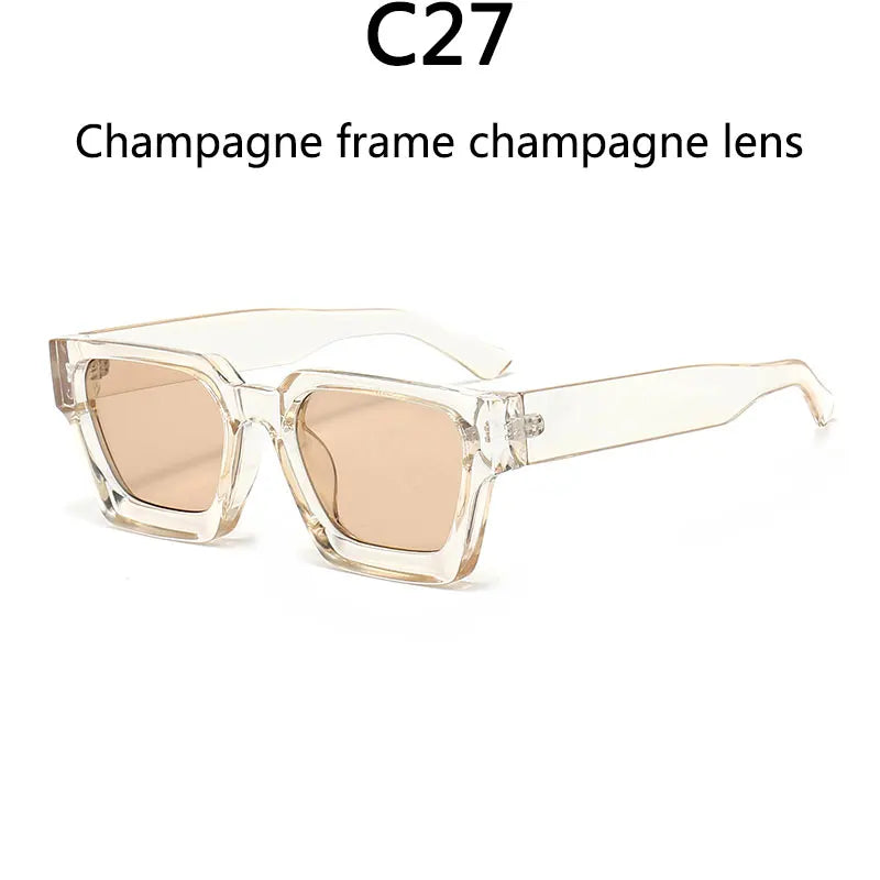 Men's Vintage Square Resin-Lens Sunglasses