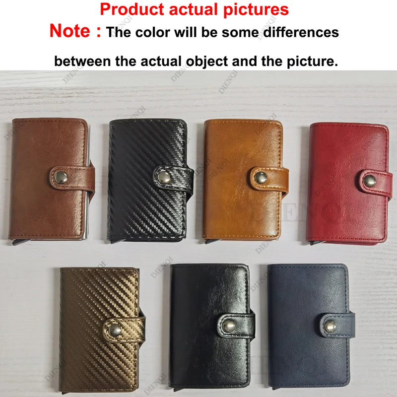 Carbon Fiber RFID Pop-Up Card Holder Wallet | Slim Metal Men's Minimalist Purse