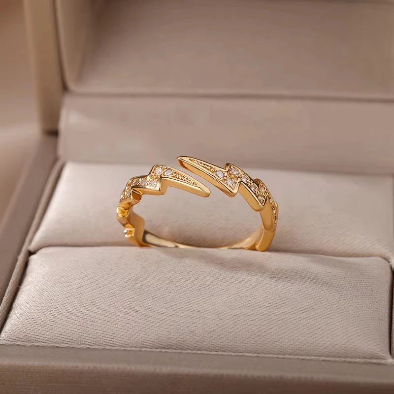 Evil Eye Zircon Adjustable Ring for Women | Luxury 18K Gold Plated