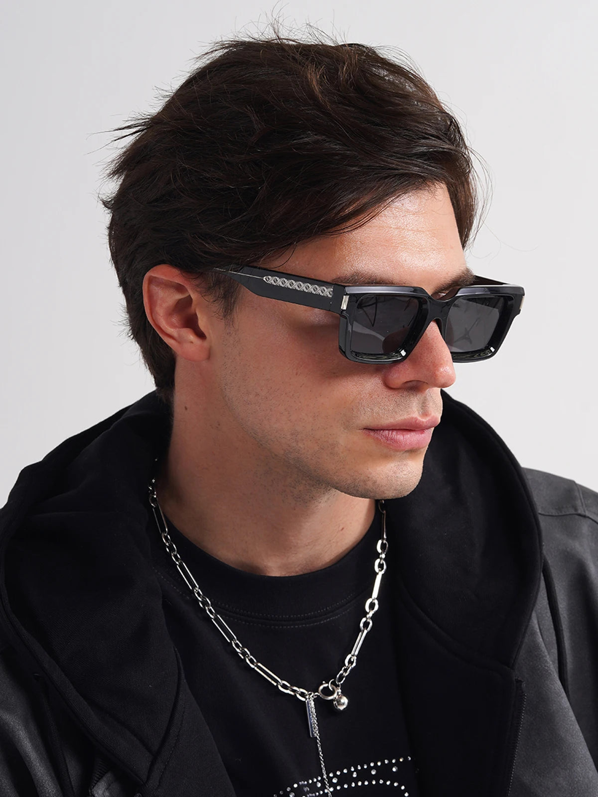 Retro Rectangle Polycarbonate Fashion Sunglasses
