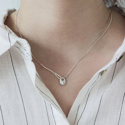 925 Sterling Silver Heart Pendant Adjustable Choker Necklace for Women