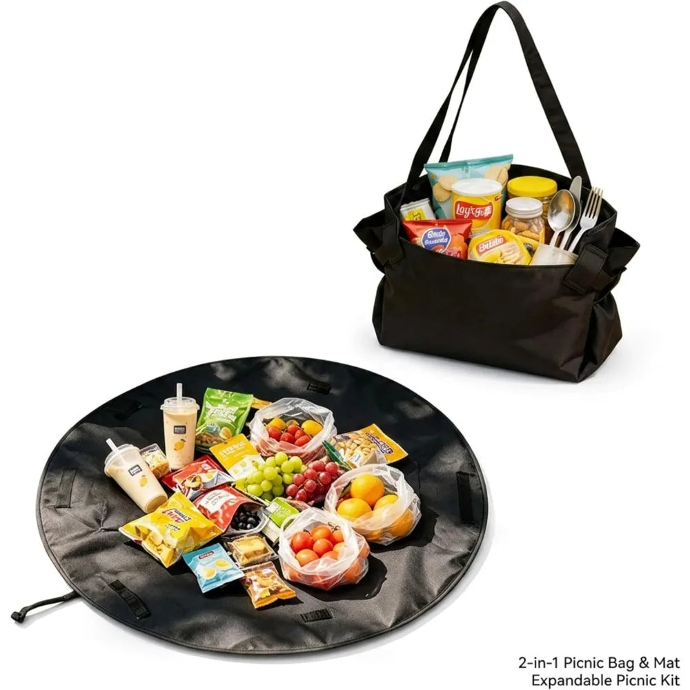 2-in-1 Convertible Tote Bag & Picnic Mat | Waterproof Foldable