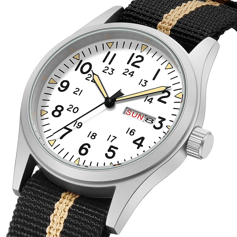 38mm Quartz Field Watch with Nylon Strap