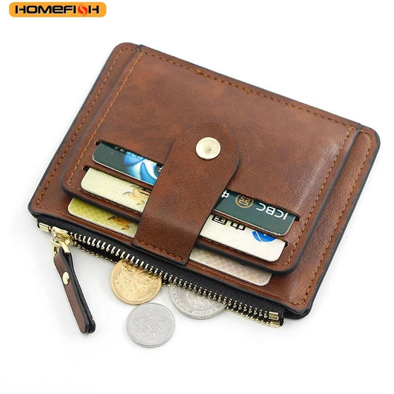 Men's Slim PU Leather Business Wallet | Credit Card & Coin Pocket Bifold Purse