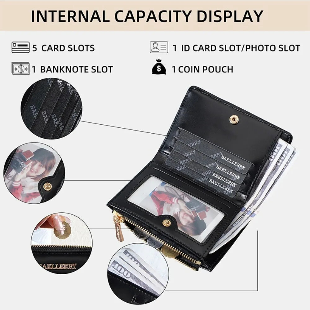 Baellerry Solid Colour Mini Coin Purse & Card Holder